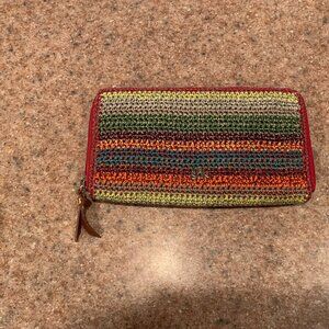 The Sak Gypsy Stripe Classic Crochet Zip Around Wallet New in package